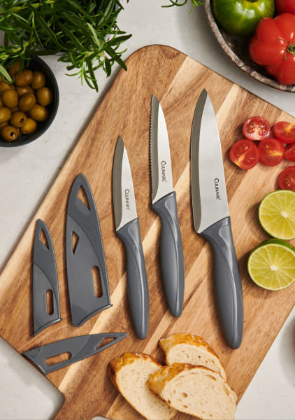 Conjunto 3 Facas em Aço Inox Culinare Cinza - Spicy